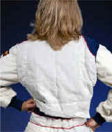 Nomex stretch panel on lower back with protective cover