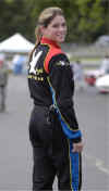 Melissa Fergus races in her custom Lady Eagle Safetywear Nomex and Carbon-X uniform, made for women by women