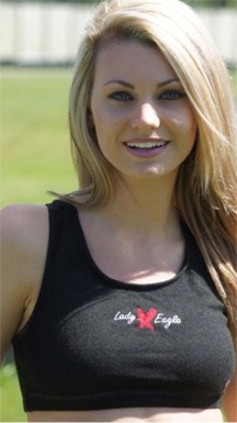 Alex is wearing a Lady Eagle Safetywear Sports Bra made with Carbon X fibers
